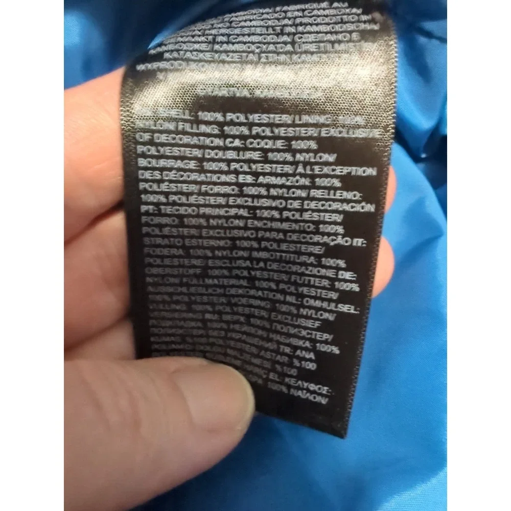 The North Face Puffer Jacket Mens S gorpcore blue lightweight spring blue hiking